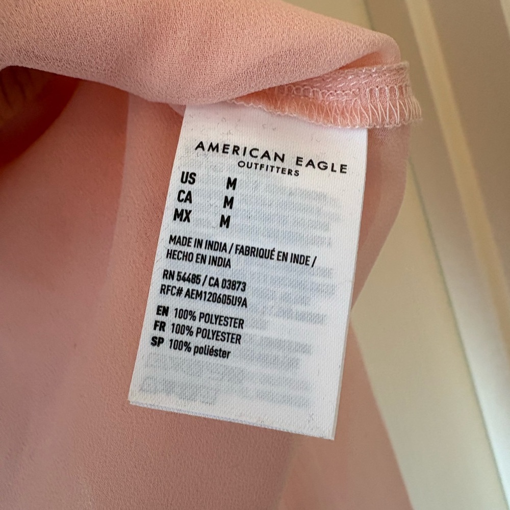 American Eagle Outfitters Light Pink Ruffle Blouse - Picture 5 of 6